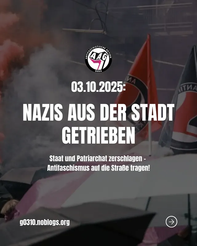 Gera, 03.10.2025: Nazis aus der Stadt getrieben!